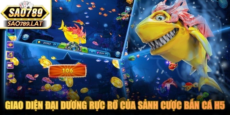 Giao diện đại dương rực rỡ của sảnh cược bắn cá H5