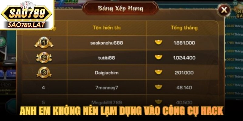 Dù là trò chơi giải trí nhưng anh em không nên lạm dụng vào công cụ hack